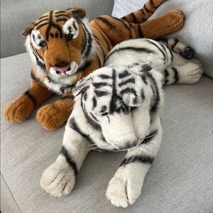 Vintage Westcliff Collection Bengal & White Tiger 27" stuffed Animal Plush